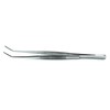 Dental Cotton Tweezer College Foil Forcep Serrated Angled Beak Dressing