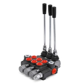 Vevor 3 Spool Hydraulic Control Valve 11GPM Hydraulic Directional Control Valve Double Acting Hydraulic Valve for Tractors Loaders Tanks Black : Industrial & Scientific