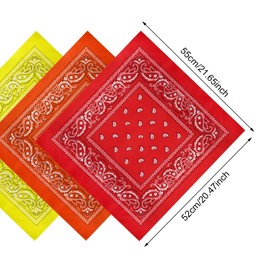 Pistha 12 Pack Bandanas for Women Men Cowboy Bandana Handkerchief Headband Face Mask Bulk for Party Costume (12, Multicolor)