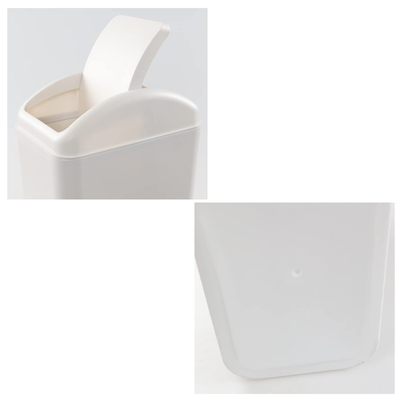 Ordate 12 Litre Plastic Swing Lid Trash Bin, 1 Pack,