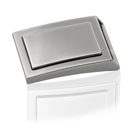 FREDERIC HERMANO Belt Buckle 30 mm Metal Silver Anthracite - Buckle York - Pin Buckle for Belt with 3 cm Width - Silver-Coloured Anthracite, Metal, highly polished