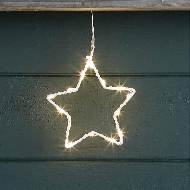 Lights4fun Osby 6 LED Star Garland, Christmas Lighting with Timer,