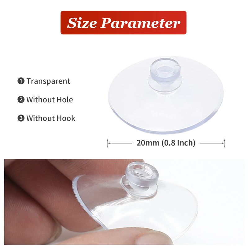 Litoexpe 10 Pieces Clear Suction Cups Without Hooks Without Holes,