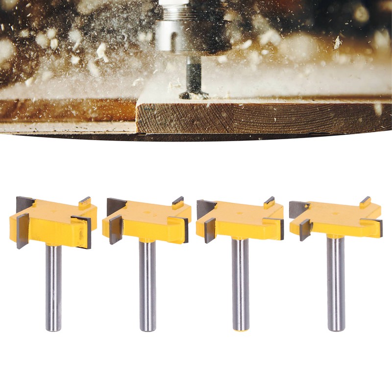 Spoilboard Surfacing Router Bit Set 4 Flute Rabbet Slot Flattening