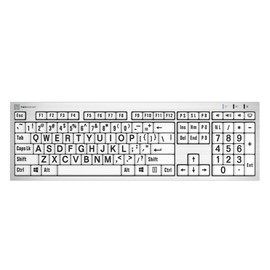 LogicKeyboard LargePrint Black on White - PC Slim Line Keyboard compatible with Windows XP, Vista, 7 - 10 - Part: LKBU-LPRNTBW-AJPU-US
