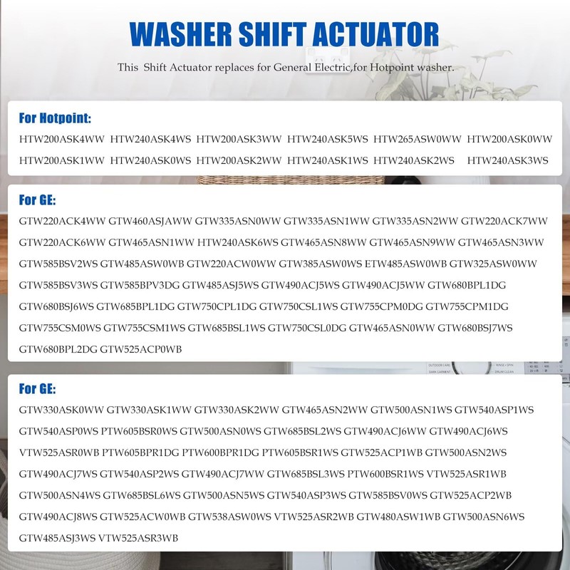 Jaclech GTW335ASN1WW GTW335ASN2WW GTW220ACK7WW for GE Washer Parts Kit 5-Piece