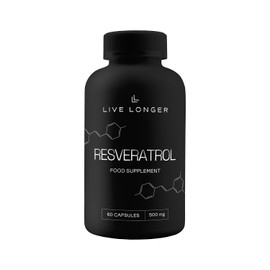 Resveratrol 500mg – 60 Vegan Capsules – 1 Month Supply – High Strength Antioxidant Support Supplement – Wellness & Vitality Formula