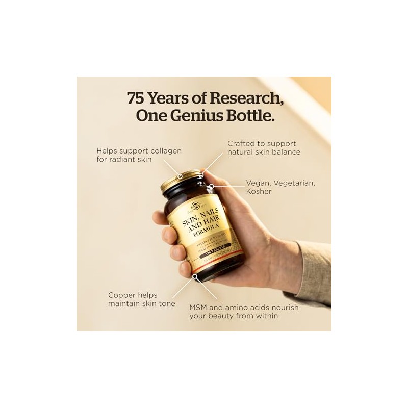 Solgar Skin, Nails and Hair, Improved MSM Formula, To Help