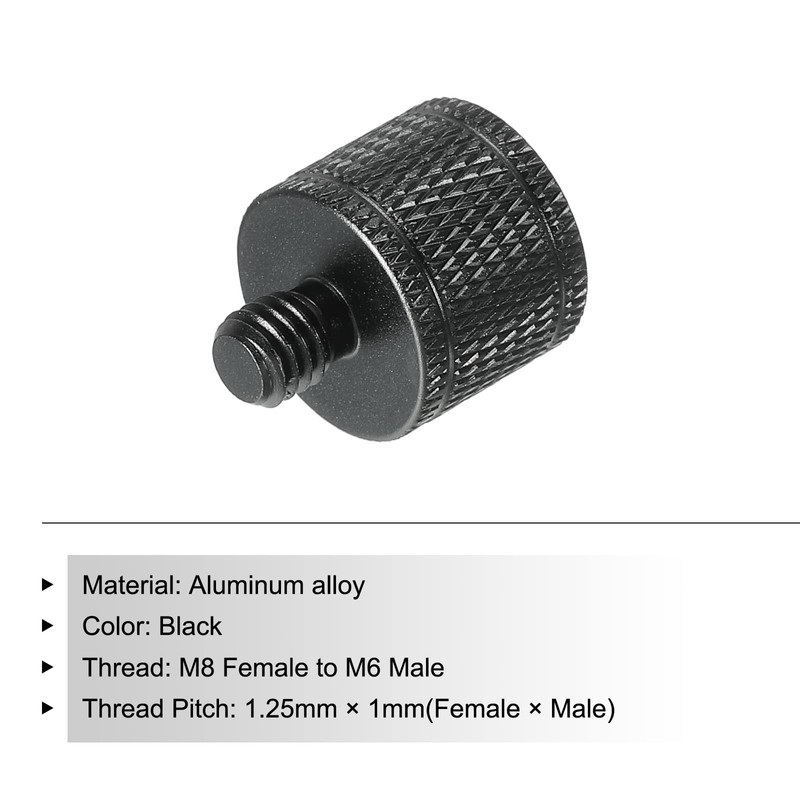 sourcing map Microphone Stand Adapter M8 Female to M6 Male