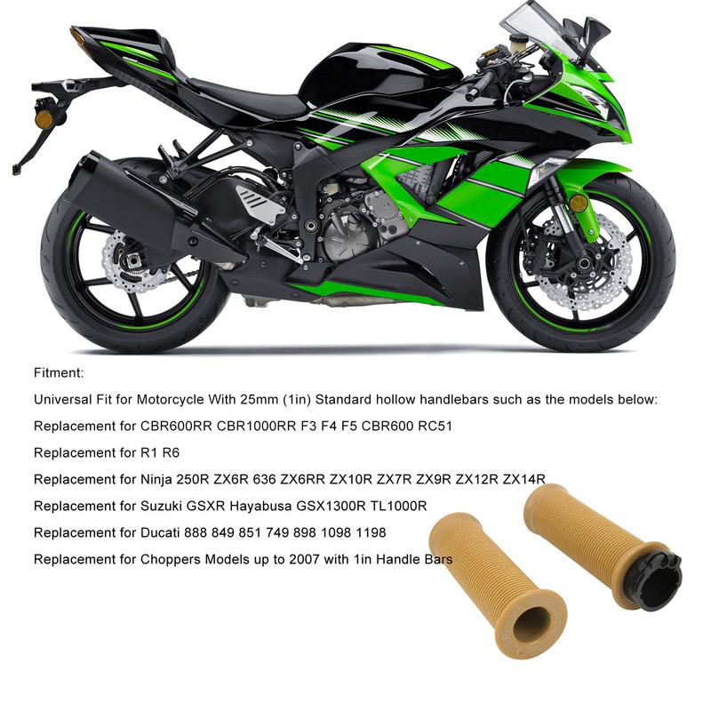 2pcs 25mm/28mm Motorcycle Hand Grip Left Right Comfortable Universal Throttle