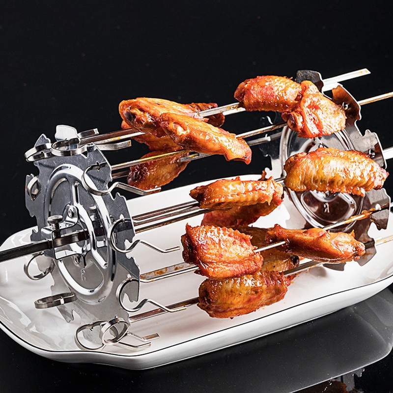 Rotisserie Skewer Set Stainless Steel Rotisserie Kabob Rods Grill for