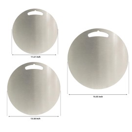 304 stainless steel cutting board mat, heavy-duty solid round double-sided metal chopping board. Non-stick, dishwasher safe. For meat, vegetables, bread, dough kneading(3 Piece Set)