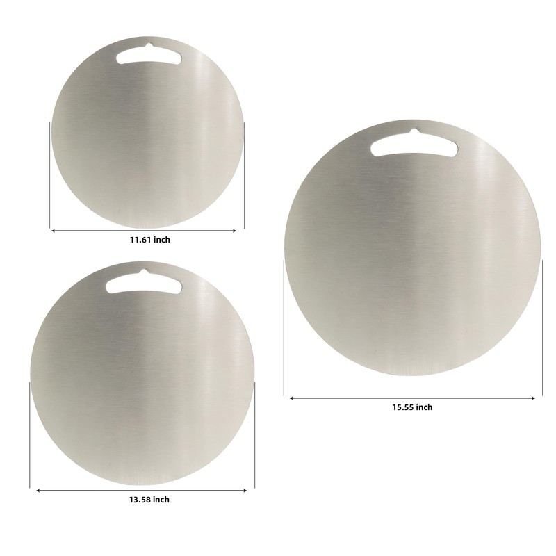 304 stainless steel cutting board mat, heavy-duty solid round double-sided