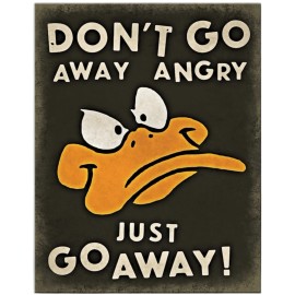 Vintage Retro Looney Tunes Daffy Duck Metal/Tin Sign Man Cave Just Go Away 2882