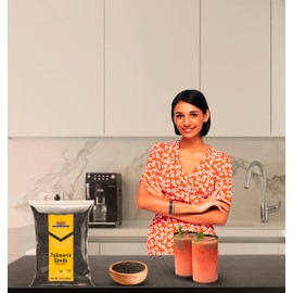 Rani Tukmaria (Holy Basil Seeds) 14oz (400g) Used for Falooda / Sabja Dessert, Spice & Ayurveda Herbal ~ All Natural | Gluten Friendly | NON-GMO | Kosher | Vegan | Indian Origin