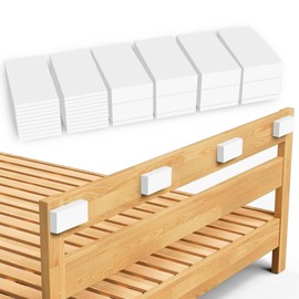 Krisler 32Pc Eva Foam Headboard Stoppers for Wall, 25mm Thicker Bed Stoppers for Headboard, 8Pcs (25mm) + 24Pcs (5mm), Furniture Wall Protectors,Headboard Bumpers for Wall, 40 * 80 mm (White)