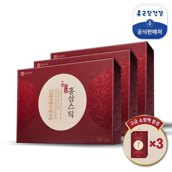 Chong Kun Dang Health 6-year-old domestic red ginseng sticks 3 boxes (30 packs x 3 boxes), single option / 종근당건강  6년근 국내산 홍삼스틱 3박스 (30포 x 3박스), 단일옵션