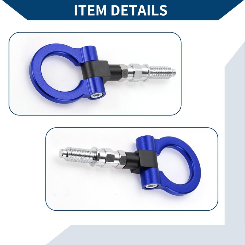 Hihaha Tow Hook/Universal Car Front Bumper Towing Hook/Durable Metal Rotary