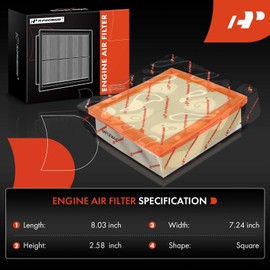 A-Premium Filtro de aire de motor de 2 piezas compatible con Fiat 500X y Jeep Compass, Renegade y Ram ProMaster City, 2015-2022, 1.4L 2.4L, panel flexible, repuesto # CA12066, 68247339AA