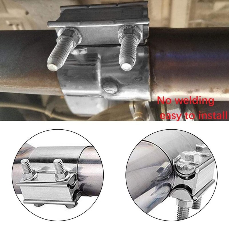Stainless Steel 2.5" Butt Joint Exhaust Clamp (2Pcs)