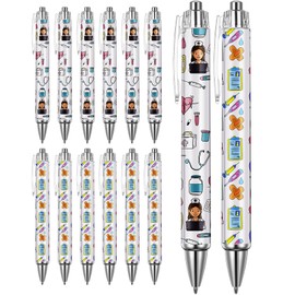 Clabby Pack of 12 Ballpoint Pens Nurse Cute Nurse Pens Retractable Cartoon Doctor Pen Accessories Doctor Funny Thank You Gifts for Medical Assistants Work