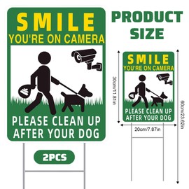 Dog Kacken Prohibited Sign, 20 x 30 cm, Plug-In Signs, No Dog Toilet Sign, Double-Sided with Posts, PVC Sign Weatherproof with Ground Spike Pack of 2