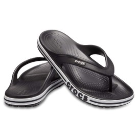 Crocs Unisex Bayaband Flip Flops, black white