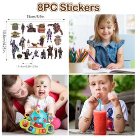 Ainvliya Temporary Tattoos for Children, Girls, Boys, 150+ Children's Tattoos, Waterproof Stickers, Children's Tattoos, Skin-Friendly, Fake Tattoo for Gift Bags, Party Bags, Children's Birthday Party