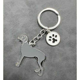 BT Bear Dog Keychain,Cute Metal Keychain,Bag Charm, Weimaran