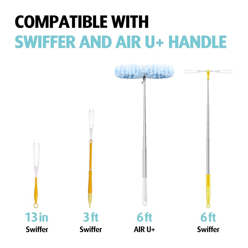 6 ft Extendable Duster Handle with 20 Refills, Compatible with