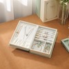 Jewelry Box Magnetic Closure Double Sided Large Capacity Decorative PU
