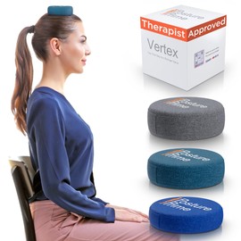 Posture Prime Vertex Weighted Cushion Forward Head Posture Corrector for Women Men - 3 Size Options Neck Workout Equipment Set - Head Neck Straightener Back Alignment for Home - No straps needed