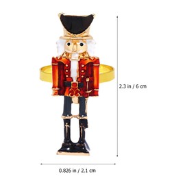 VILLCASE Christmas Napkin Rings 6pcs Nutcracker Napkin Buckles Napkin Rings Holder for Xmas, Thanksgiving, Dinner Party Table Decoration
