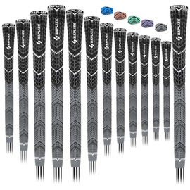 Saplize Cross Cord Golf Grips 13 Pack, Innovative Anti-slip Design, 13 Grips Hybrid Golf Club Grips, CL09 Series, Grey Midsize