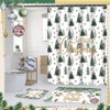 4 Pcs Christmas Shower Curtain Set Winter Xmas Tree Bathroom