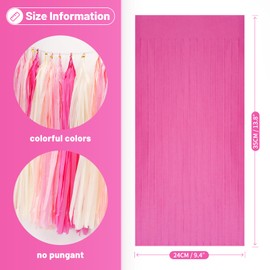 G2PLUS Pastel Pink Tissue Tassels Garland, 20PCS Tissue Tassels Banner for Valentine’s Day Party, Reusable Party Decor Garland for Bride Shower Party, Girl's Birhtday Party, Baby Shower