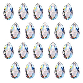 20 Pieces Diamond Shape Hanging Crystals - Suncatcher Crystal, Prism, Suncatcher Crystal and Ball as Light Catcher for Window, Chandelier and Decoration