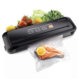 Koios VS-6621 Black Corded Moist/Dry Automatic Food Vacuum Sealer Machine W/bags