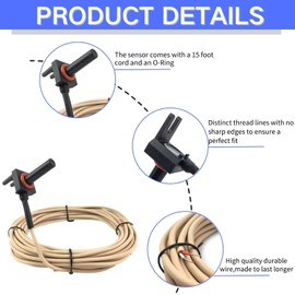 GLX-PC-12-KIT 10K Thermistor Temperature Sensor with 15-Feet Cable Water/Air/Solar Temperature Sensor Replacement Kit Compatible with Hayward Salt Chlorine Generators