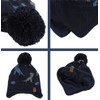 Malaxlx Kids Dinosaur Navy Blue Pom Pom Beanie Hat Winter