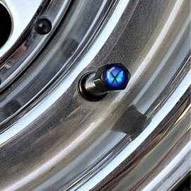 Metal Car Wheel Tire Valve Stem Caps 4 Pack Blue Butterfly Aluminum Car Tire Air Valve Caps for Cars, Trucks, Bikes, Motorcycles, Bicycles, Corrosion Resistant