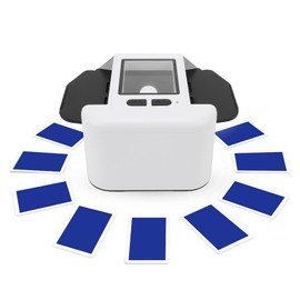 Zunate Máquina Shuffler de Tarjetas Automáticas, Cartas de Juego Recargables Que Barajan la Máquina, la Máquina de Baraja Eléctrica de bajo Ruido para 1-2 Mazos, la Tarjeta Eléctrica (White)