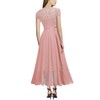 Miusol Women's V Neck Elegant Lace Ruffle Bridesmaid Maxi Dress