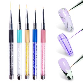 SMSMYXF Professional Nail Art Brush Set - Ultra Fine Tip Detailing Brushes for Acrylic, Gel & Nail Design - Salon Precision Tools for Manicure, 3D Art, and Home Use - Easy to Clean & Durable (Set 1)