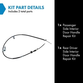 TRQ Rear Right Parking Brake Cable Passenger Side Compatible with 2007-2011 Toyota Yaris