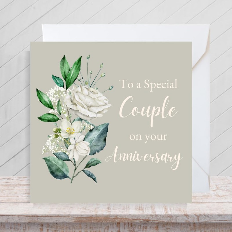 Second Ave Special Couple Anniversary Flower Square Card Partner Anniversary