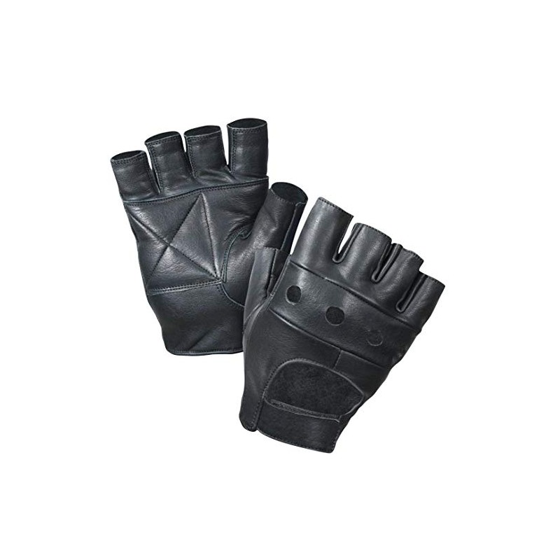 PrimeLeather Quality Real Leather Soft Fingerless Gloves For Weight Training