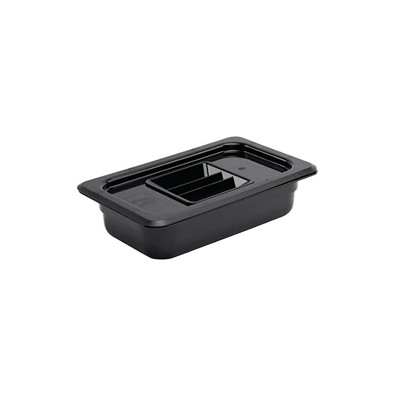 Vogue 1/4 Gastronorm Container 65mm 1.6 Litre Black Catering Food
