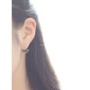 Geometric Black Simulated Howlite Half Moon Post Earrings
