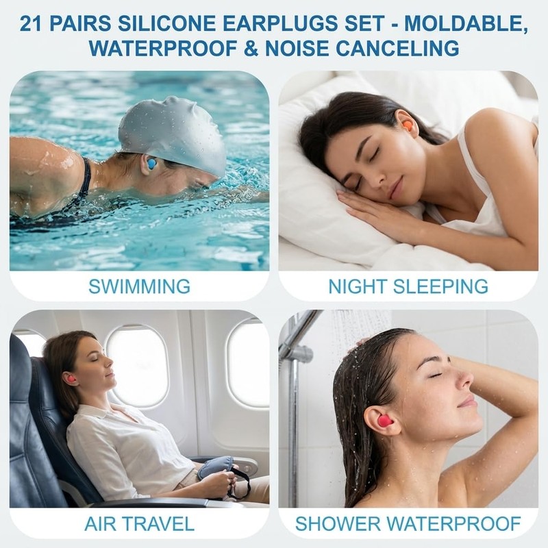 PUREZON Ear Plugs, 21 Pairs